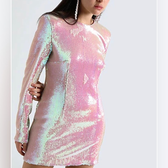 BALMAIN iridescent satin crepe dress - Picture 1 of 8